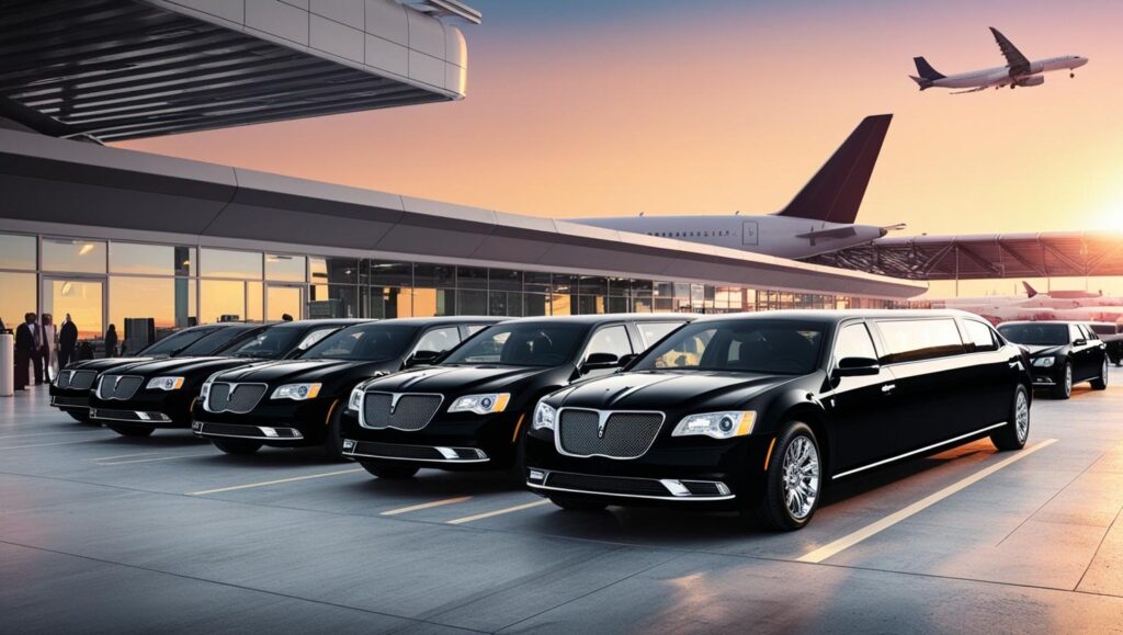 Houston VIP Limousine fleet visible in the background.

